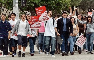 students walk out of class for dream act